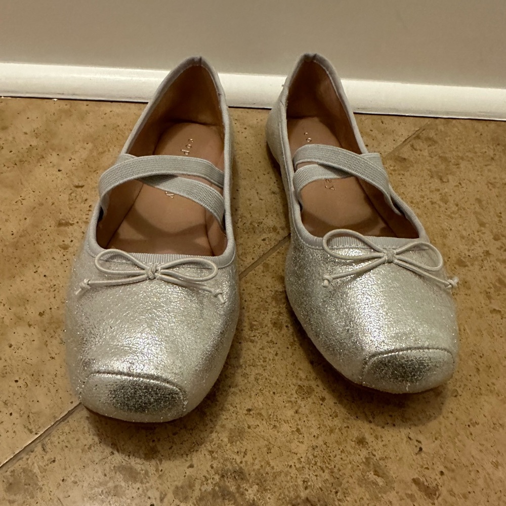 Silver ballet shoes for girls size 1